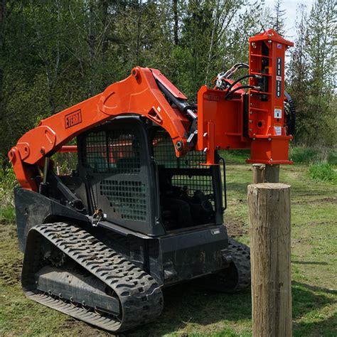 hydraulic post driver skid steer ks rent|skid steer post attachment.